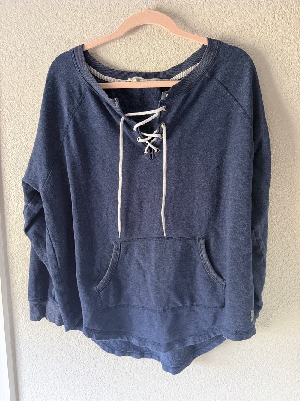 Victoria's Secret Blue Lace-Up Pullover Hoodie